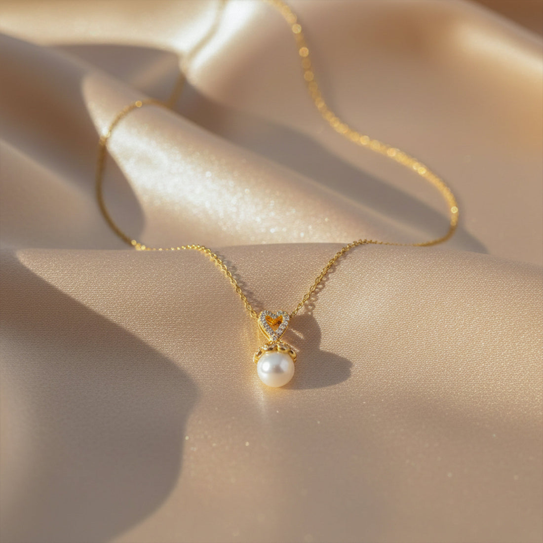 Gold Heart Necklace for women - Finora Jewels