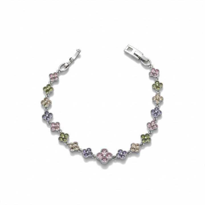 Multicolor Floral Tennis Bracelet