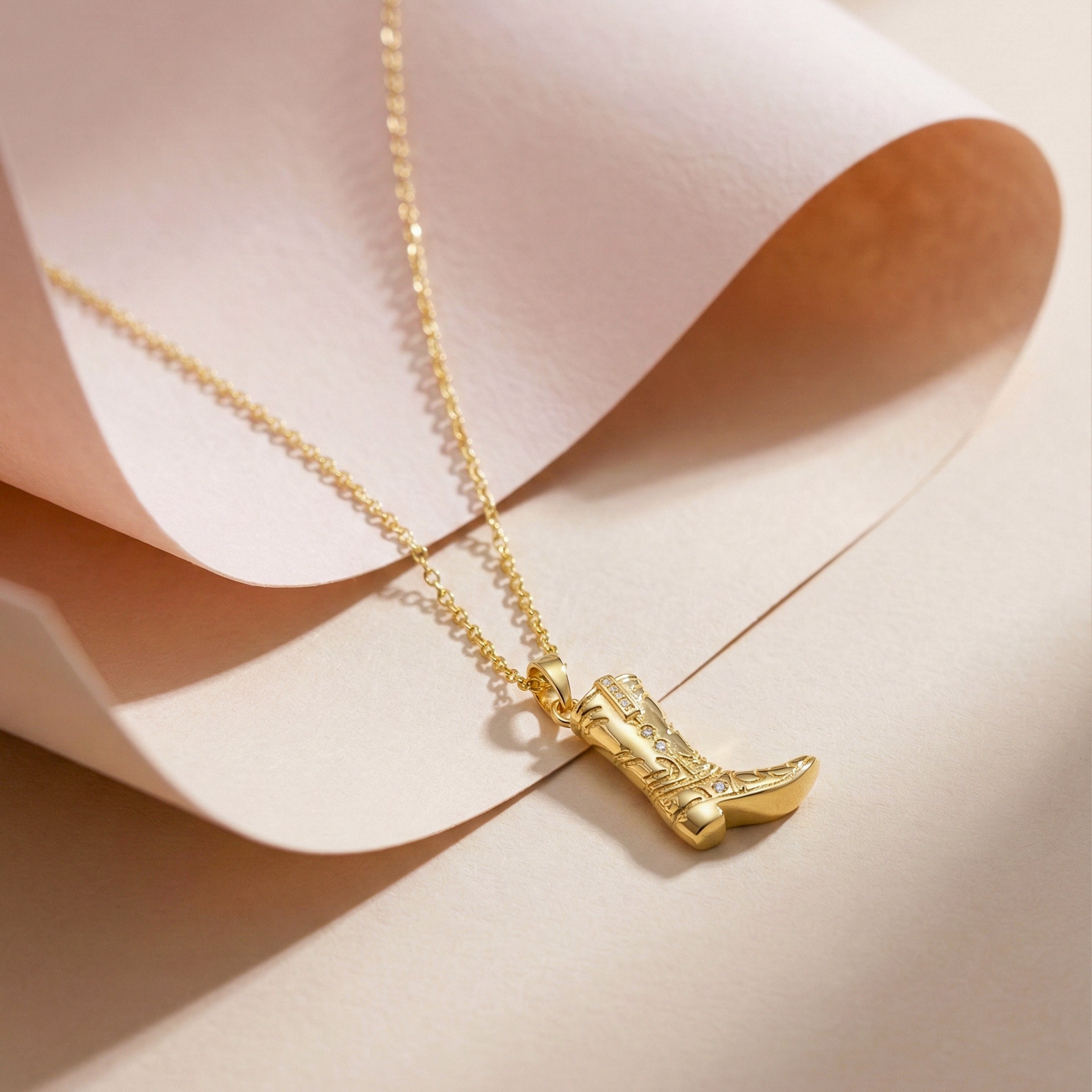 Women Necklace Cowboy Boot Gold jewellery - Finora Jewels