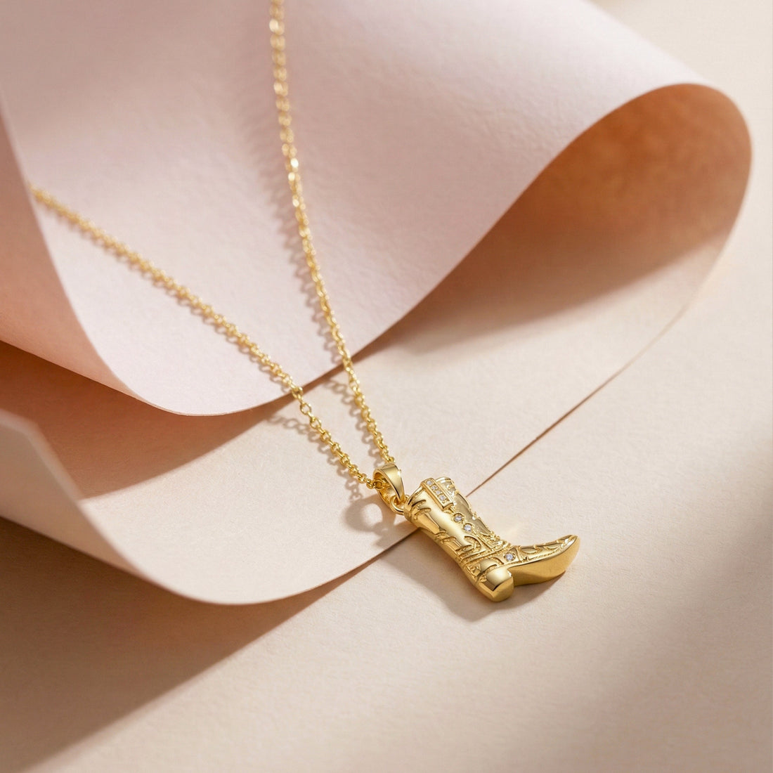 Women Necklace Cowboy Boot Gold jewellery - Finora Jewels