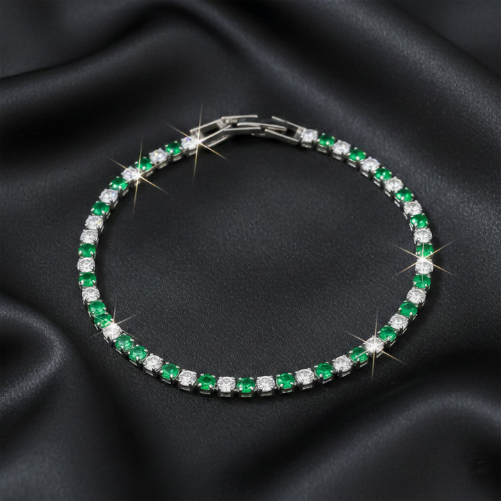 Verde & Zirconia Stone Alternating Line Kangan GWB -61