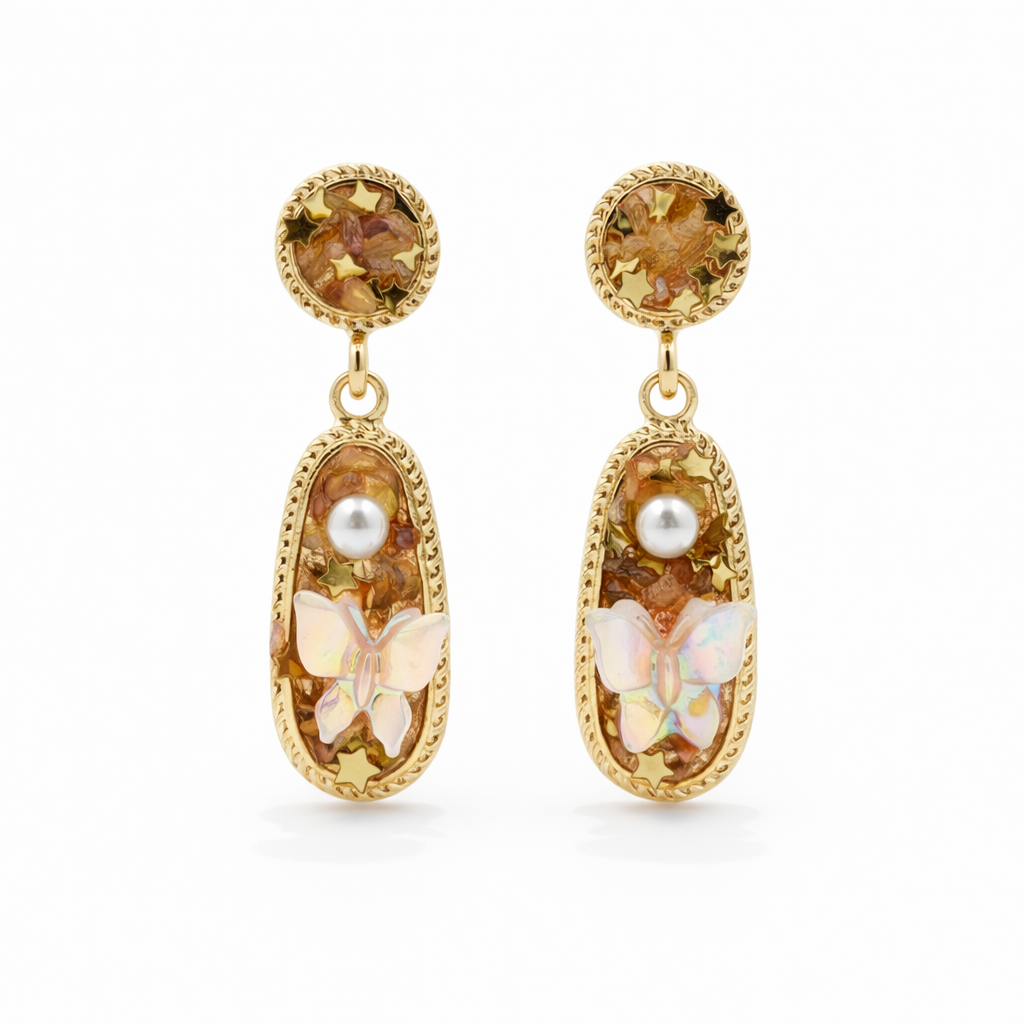 Butterfly Stud Earrings for women in Gold - Finora Jewels