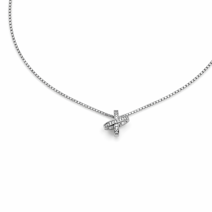 Silver Interlock Spark Locket Link Set GWN -60