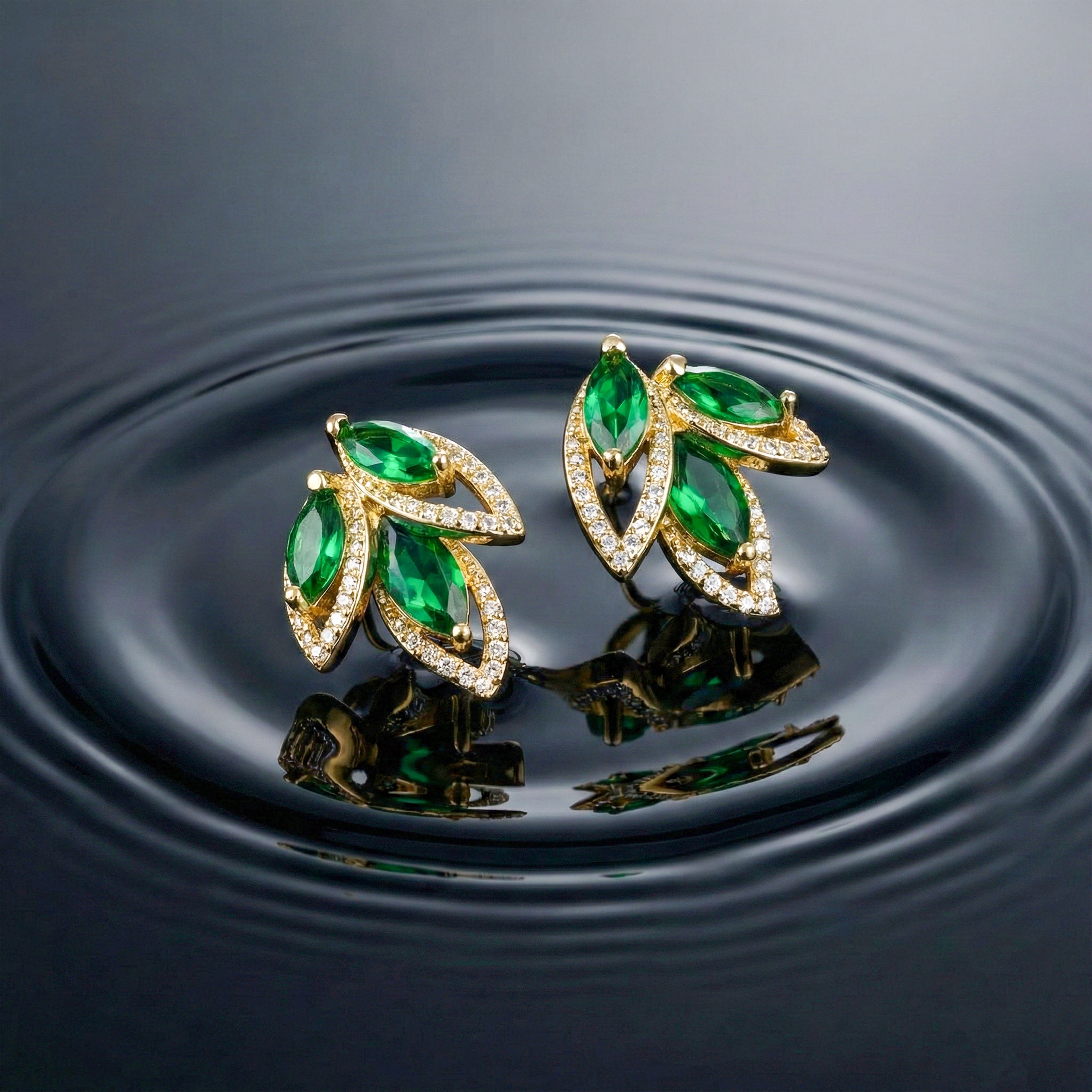 Jade Navette Ear Studs GWE -171
