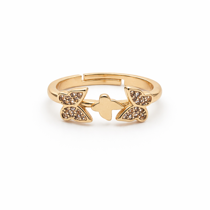 Gold-Toned Twin Papillon Band GWR -14