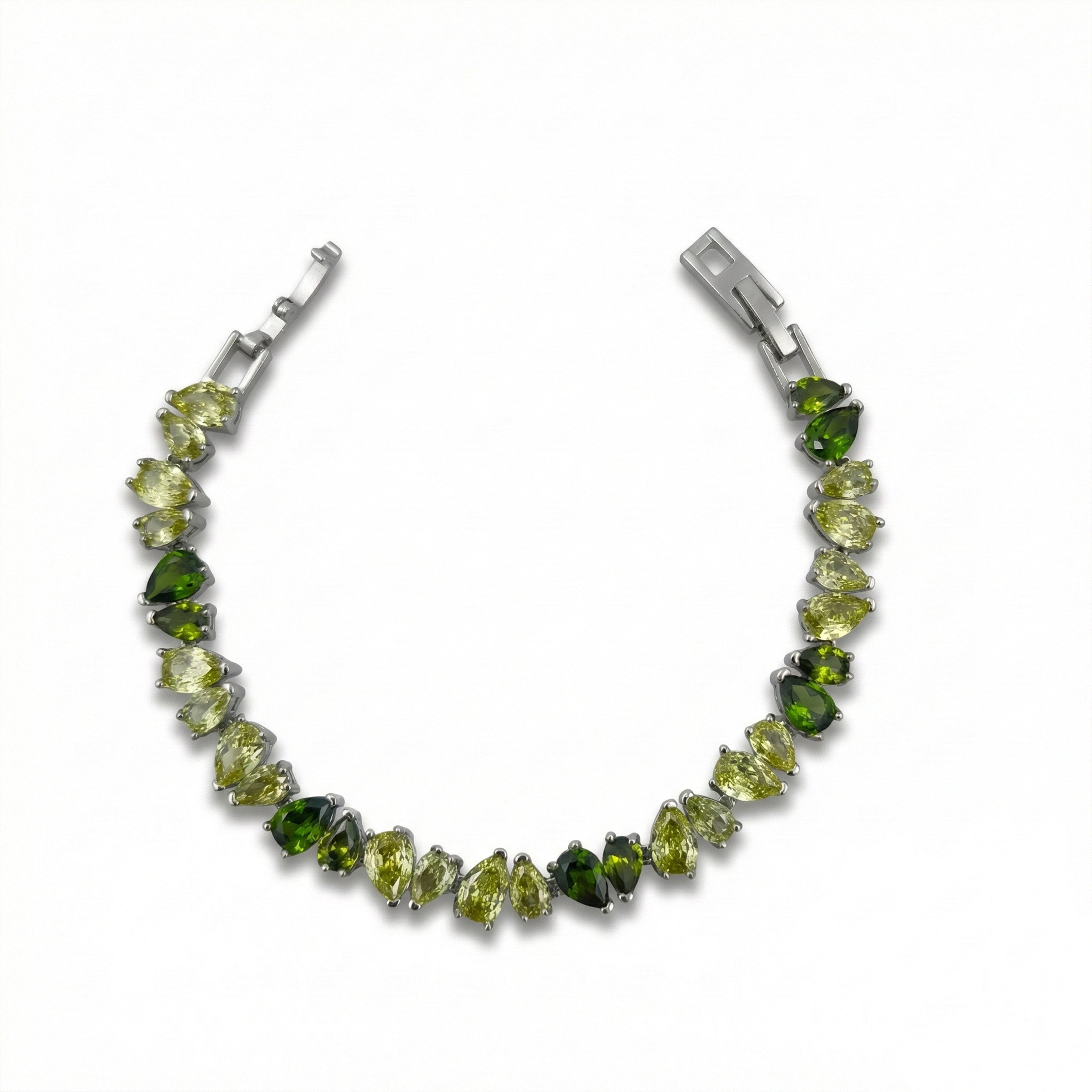 Women Bracelet Green Tennis Silver jewellery - Finora Jewels