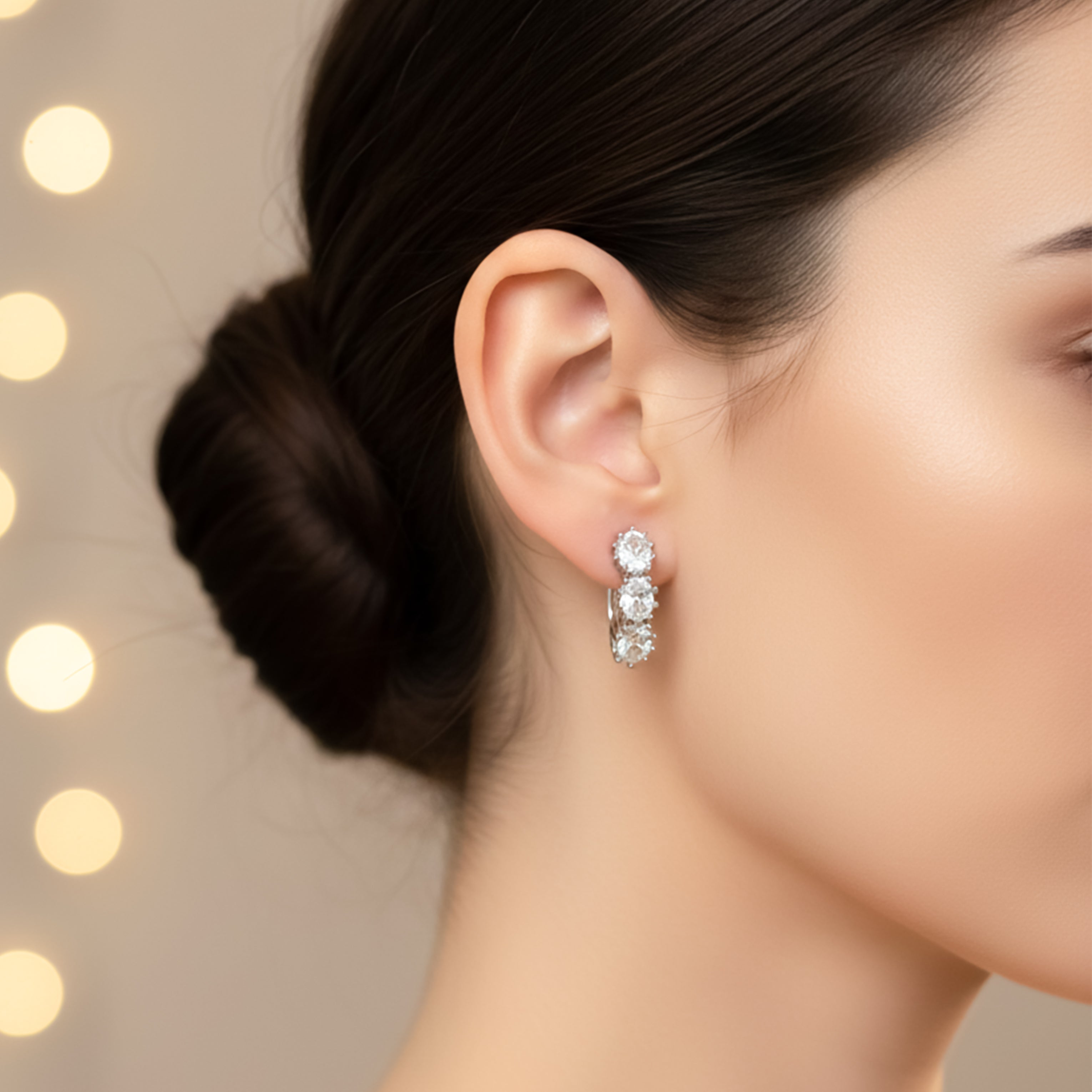 Crystal Cascade Stud Stud Earrings for women in Gold - Finora Jewels