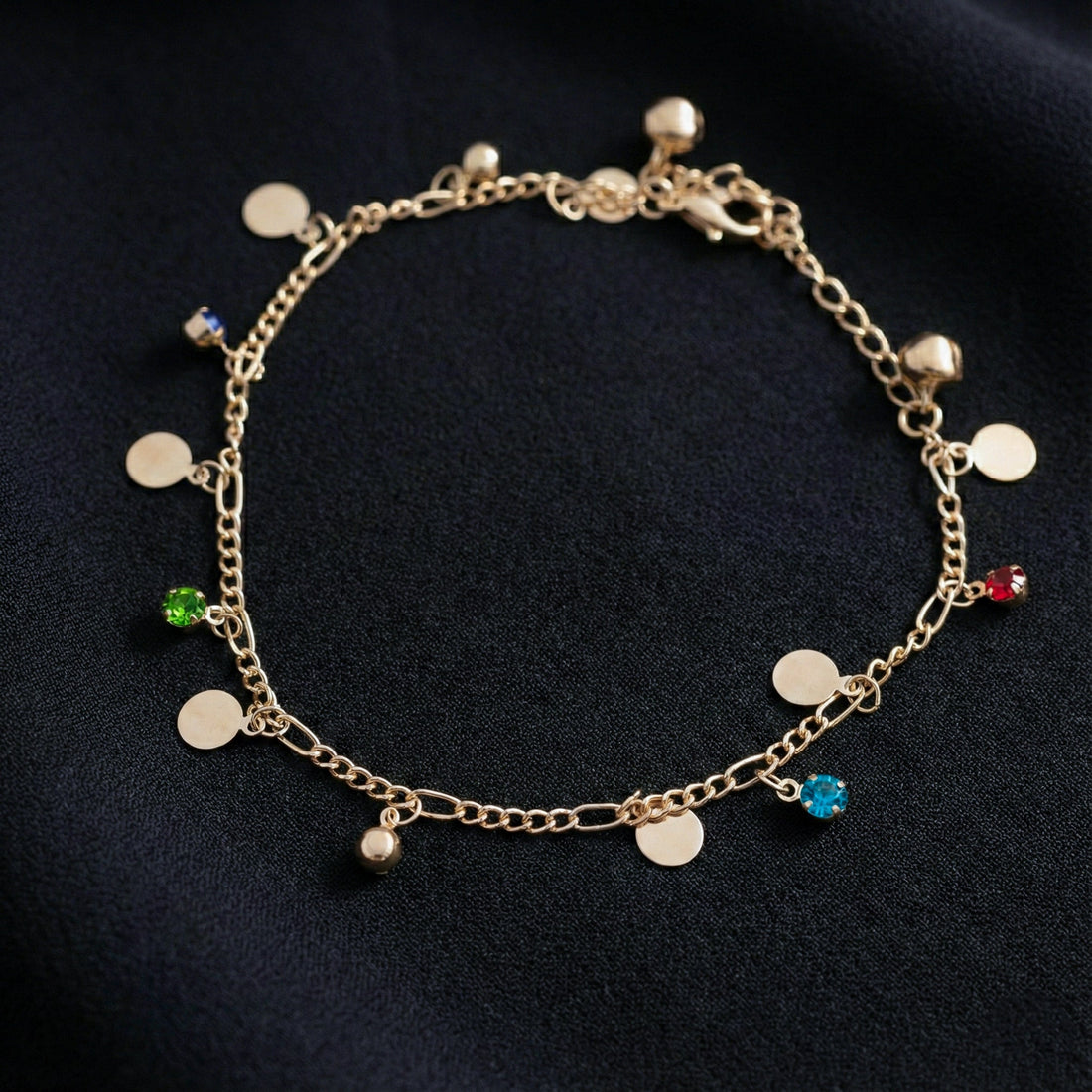 Gold Multi-Color Payal for women - Finora Jewels