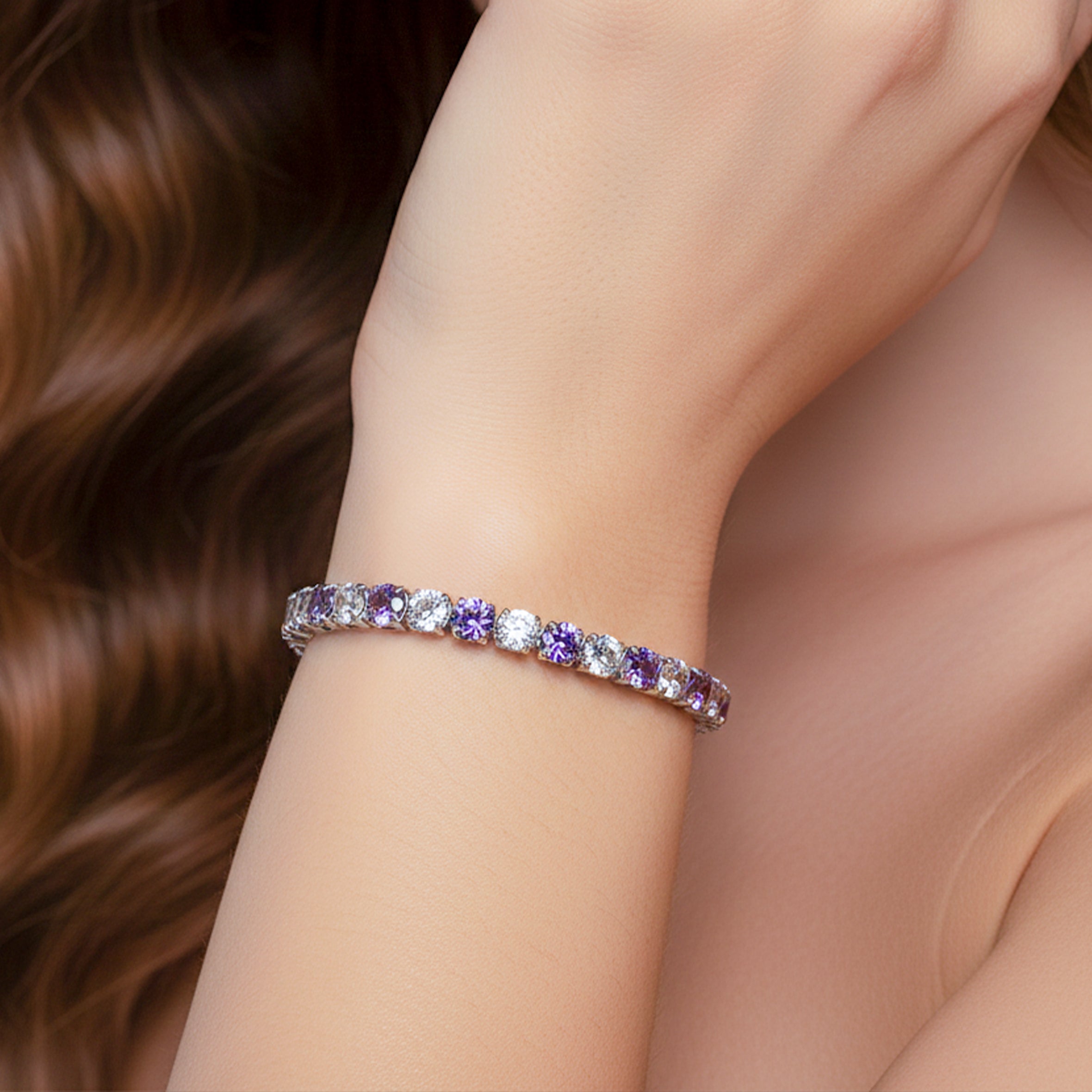 Amethyst & Zirconia Stone Line Kangan GWB -60