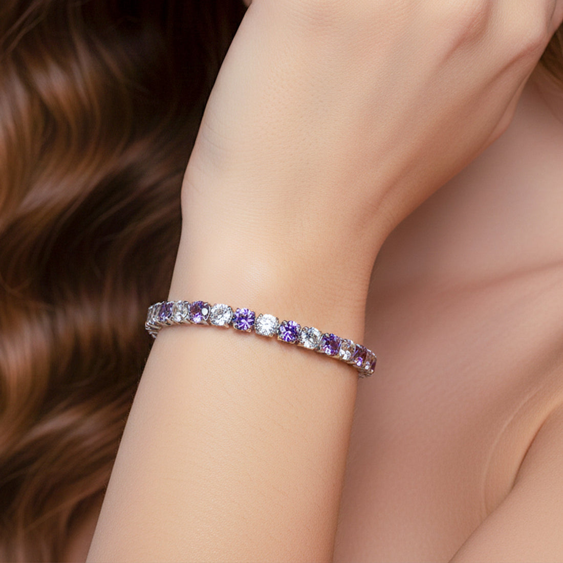 Amethyst & Zirconia Stone Line Kangan GWB -60