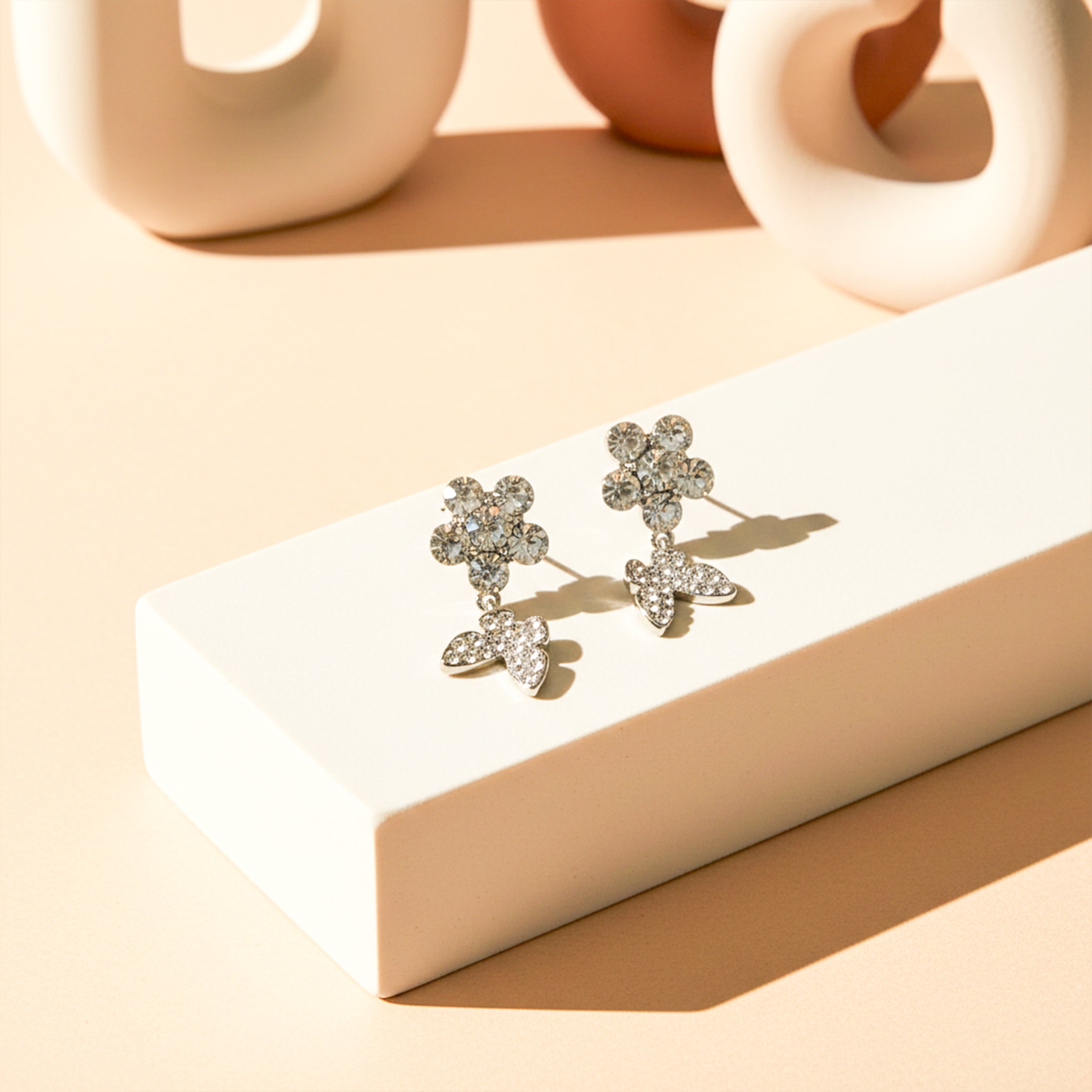 Bloom Sparkle Dangle Ear Studs GWE -106