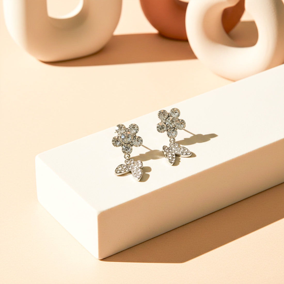 Bloom Sparkle Dangle Ear Studs GWE -106