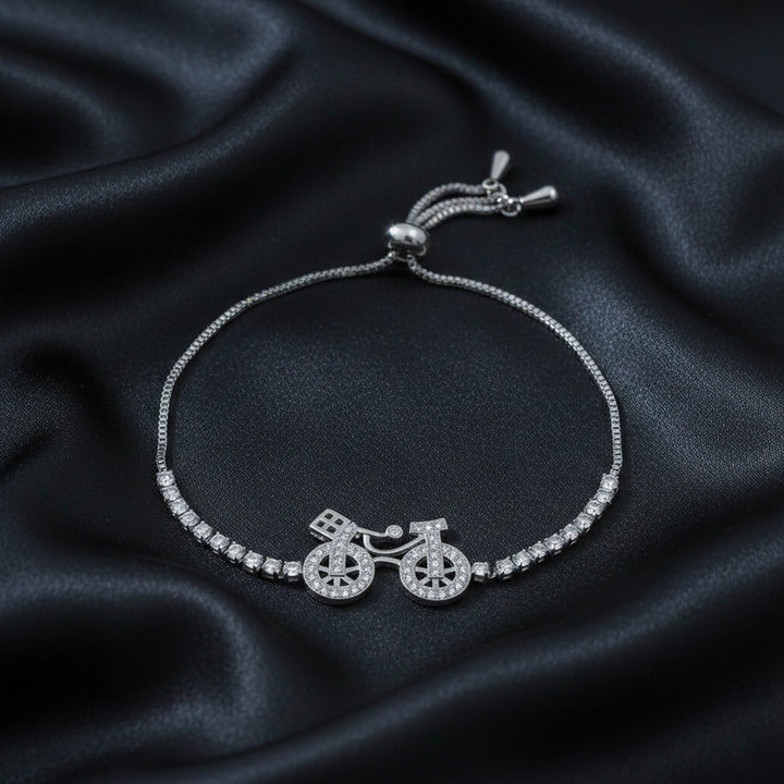 Silver Plated Bicycle Charm Bracele Bracelet