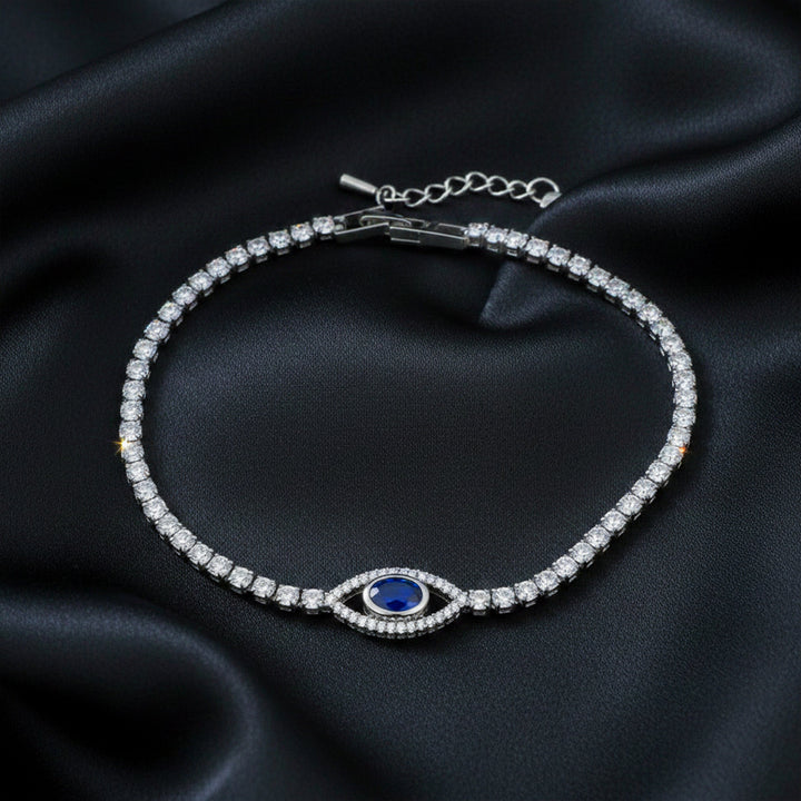 Blue Evil Eye Tennis Bracelet