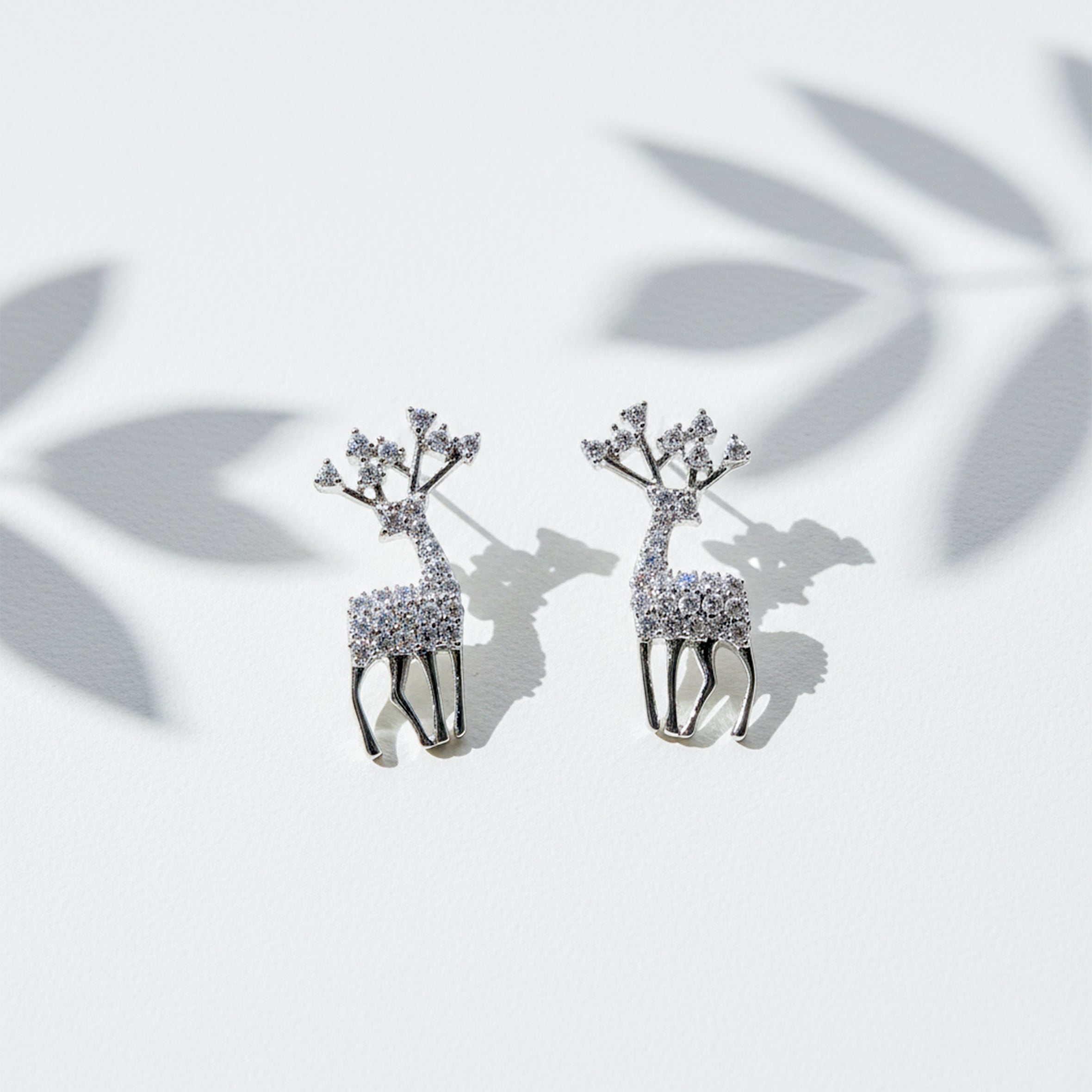 Women Stud Earrings Crystal Reindeer Stud Gold jewellery - Finora Jewels