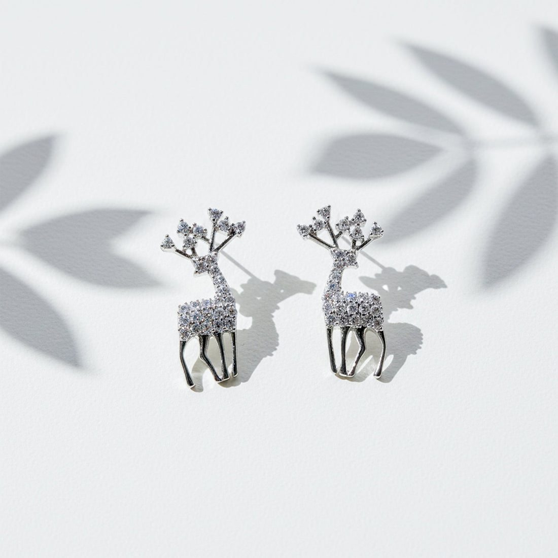 Women Stud Earrings Crystal Reindeer Stud Gold jewellery - Finora Jewels