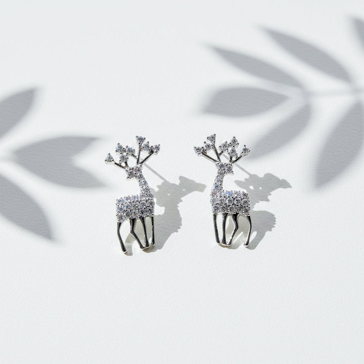 Cubic Zirconia Reindeer Post Ear Studs GWE -97