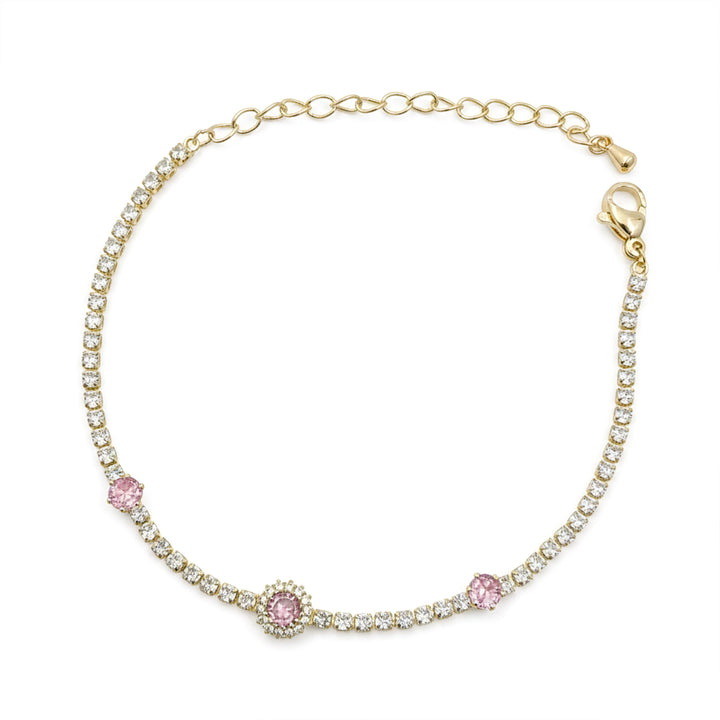 Gold Rosette Encircled Line Kangan GWB -105