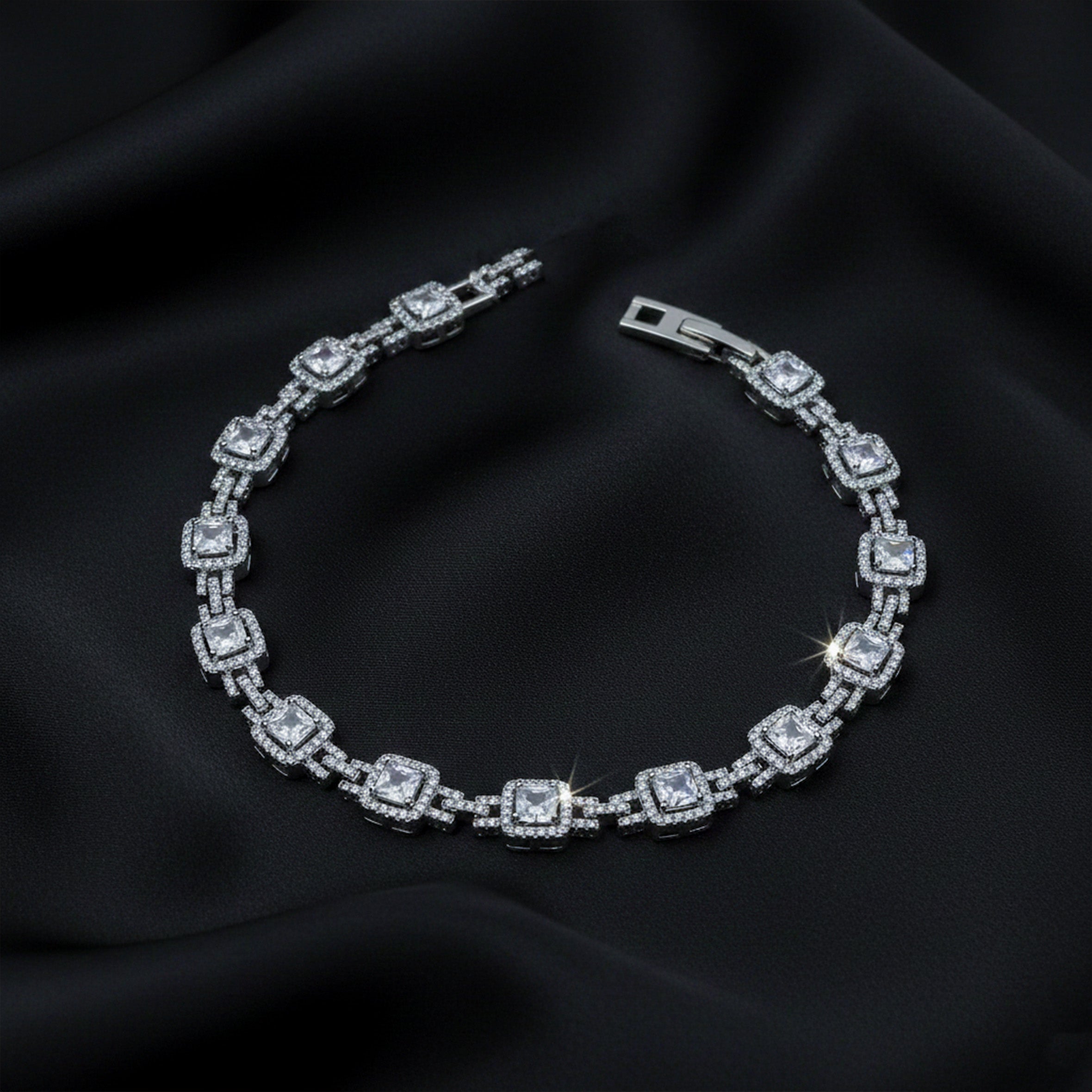 Silver Princess Halo Bracelet for women - Finora Jewels