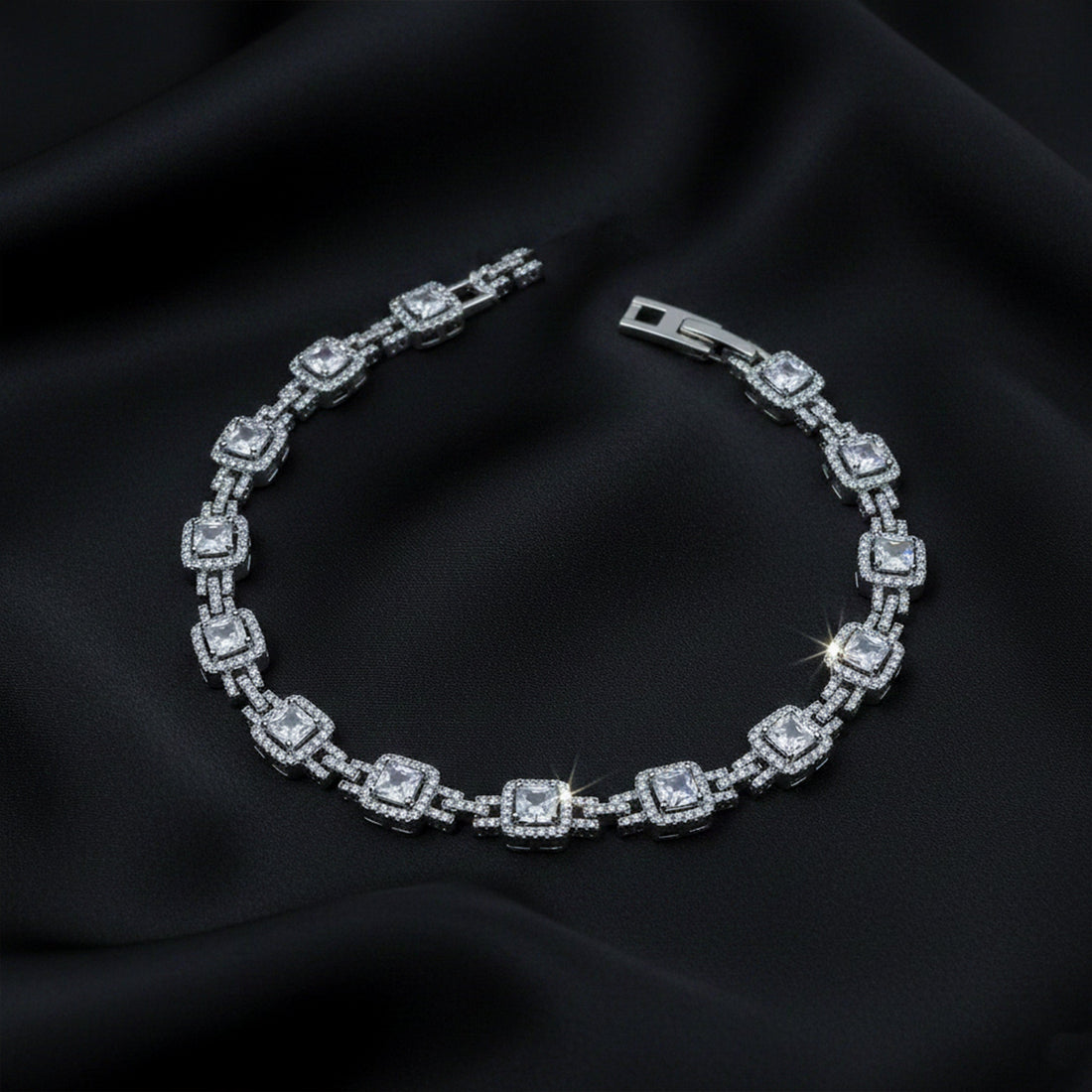 Silver Princess Halo Bracelet for women - Finora Jewels