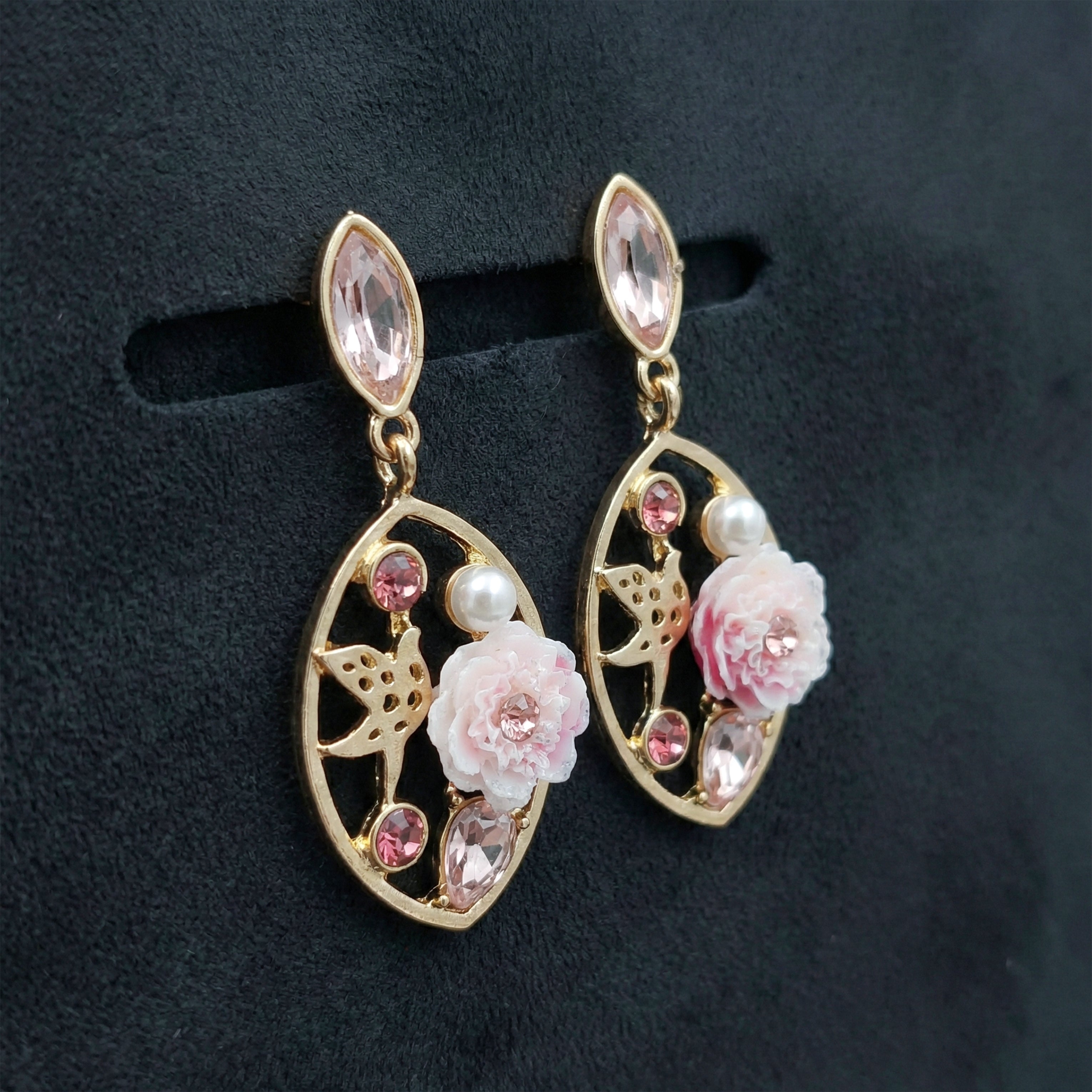 Women Stud Earrings Blush Bloom Gold jewellery - Finora Jewels