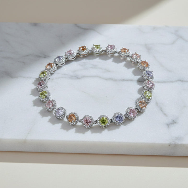 Silver Plated Multi Color Bracelet