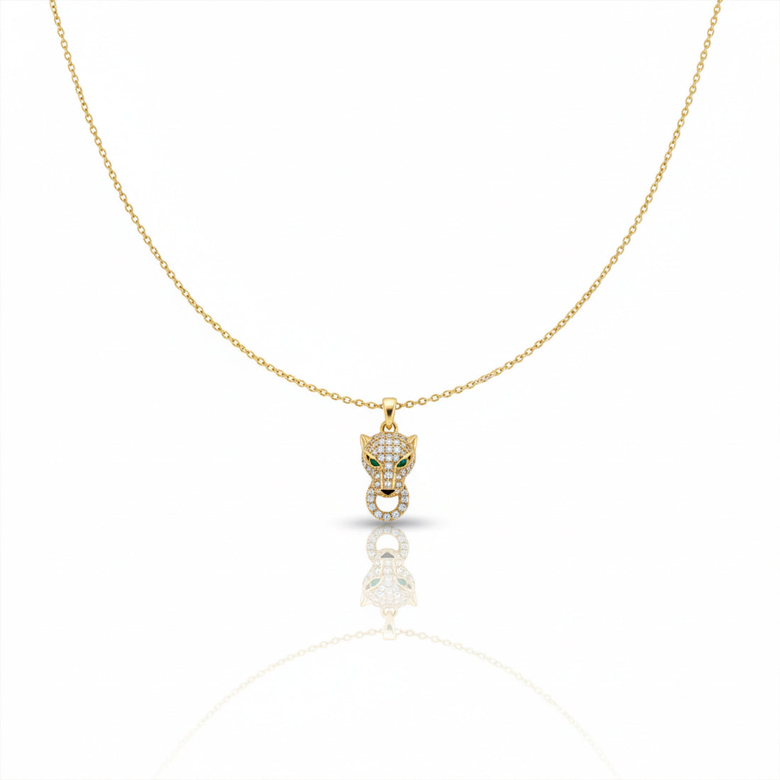 Gold Panther Zirconia Locket Link Set GWN -81