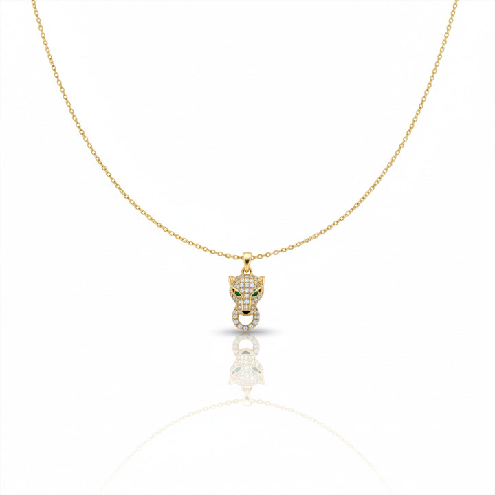 Gold Panther Zirconia Locket Link Set GWN -81