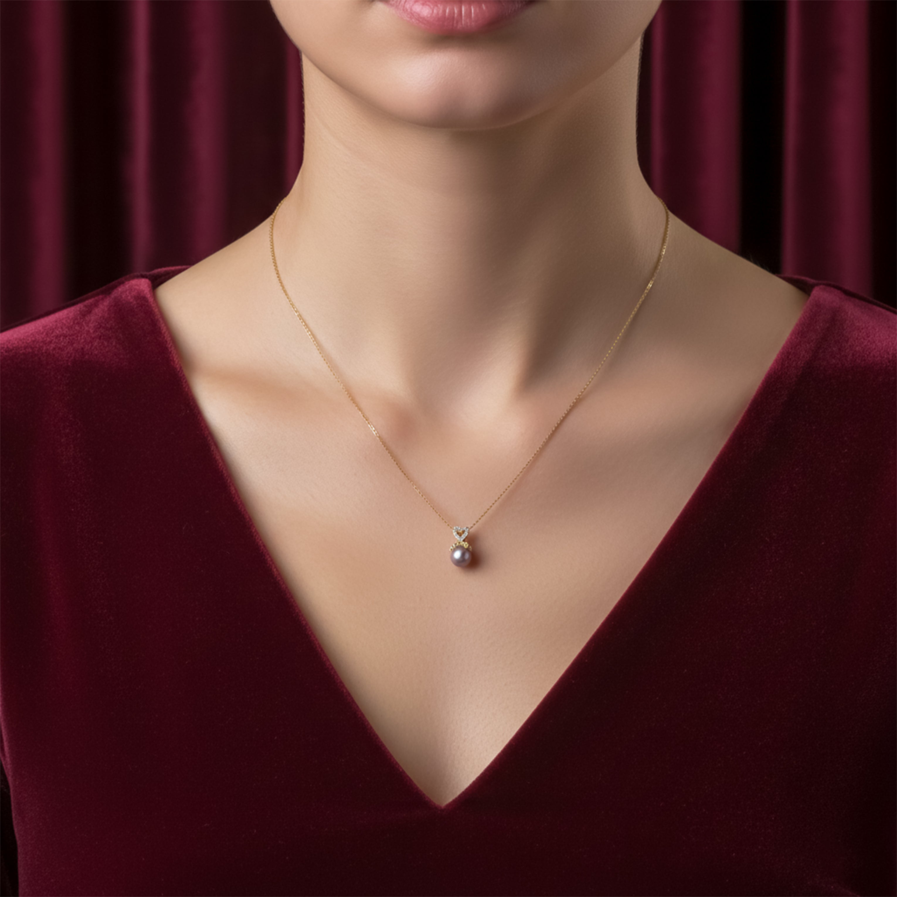Gold-Toned Eternal Moti Locket Link Set GWN -38