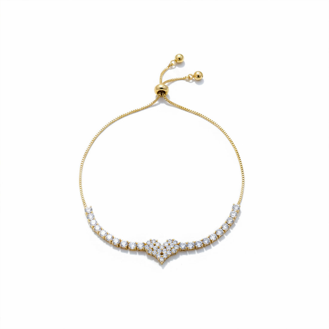 Gold Sparkle Heart Bracelet for women - Finora Jewels