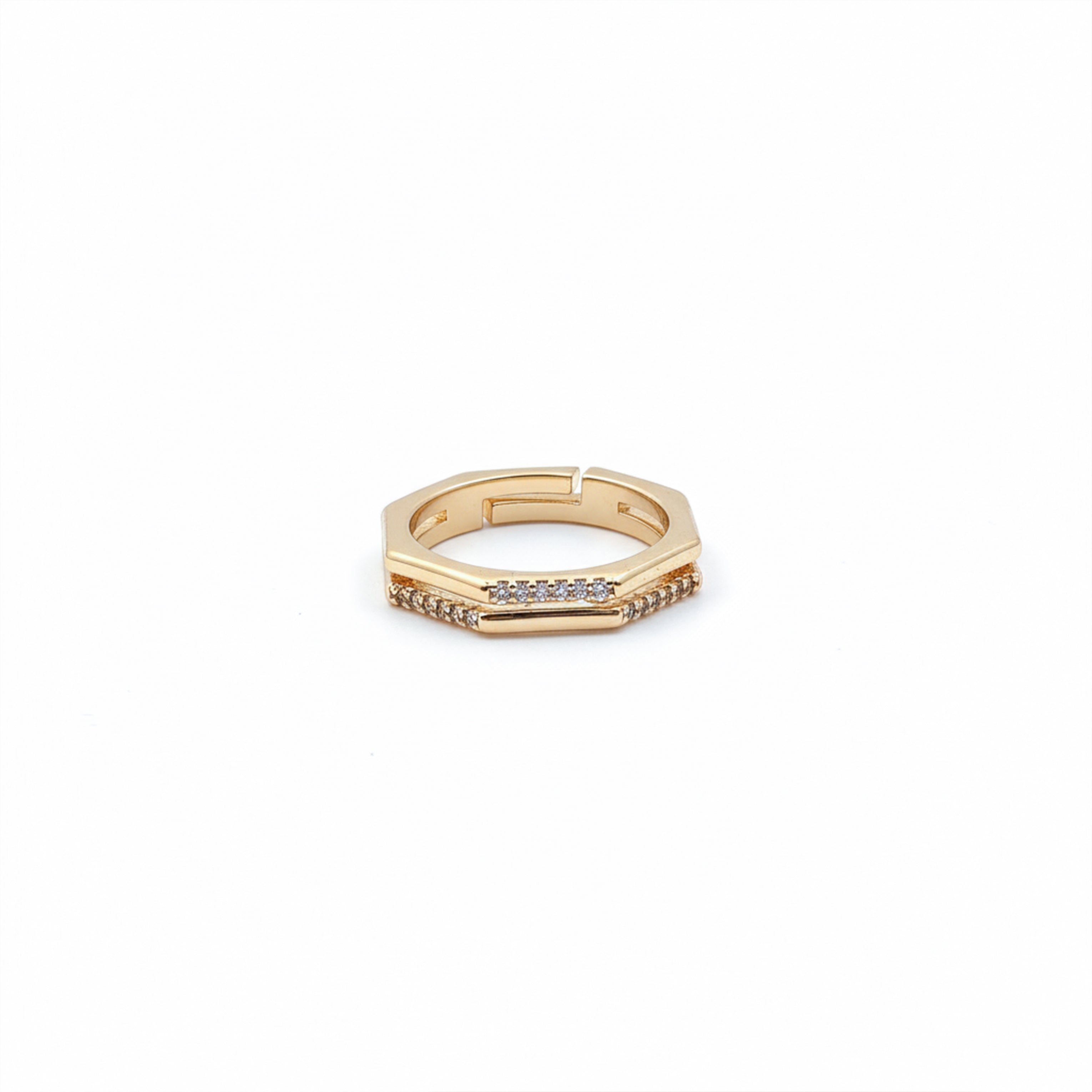 Gold-Toned Hexa Spark Band GWR -16