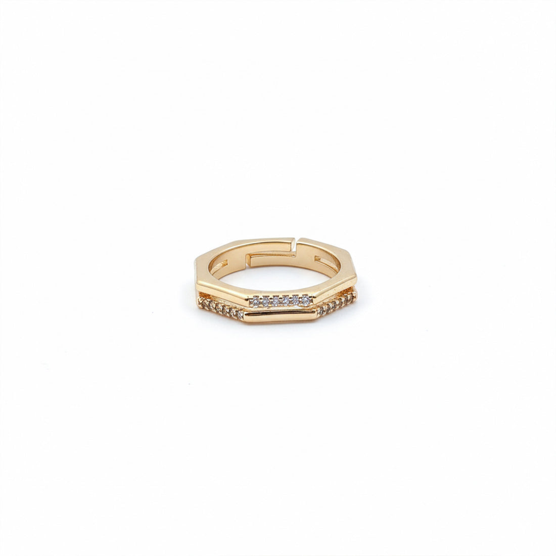 Gold-Toned Hexa Spark Band GWR -16