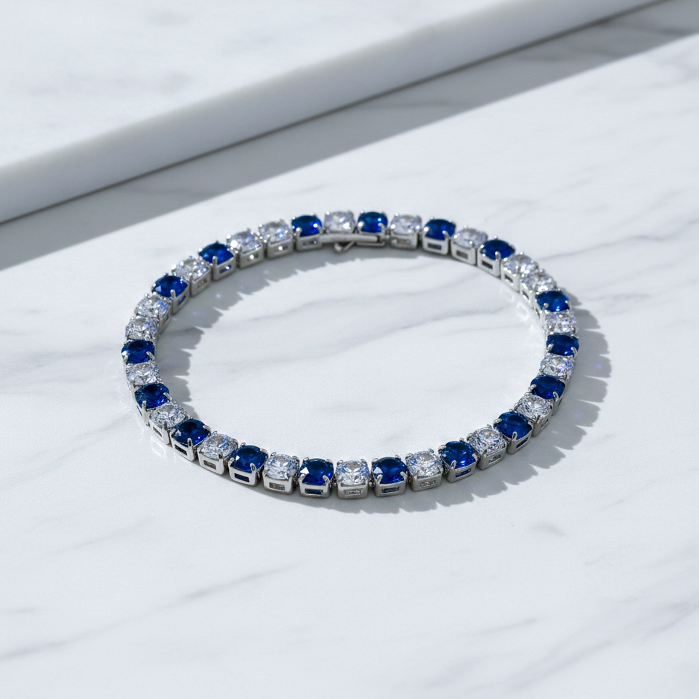 Silver Blue & Ivory Line Kangan GWB -84
