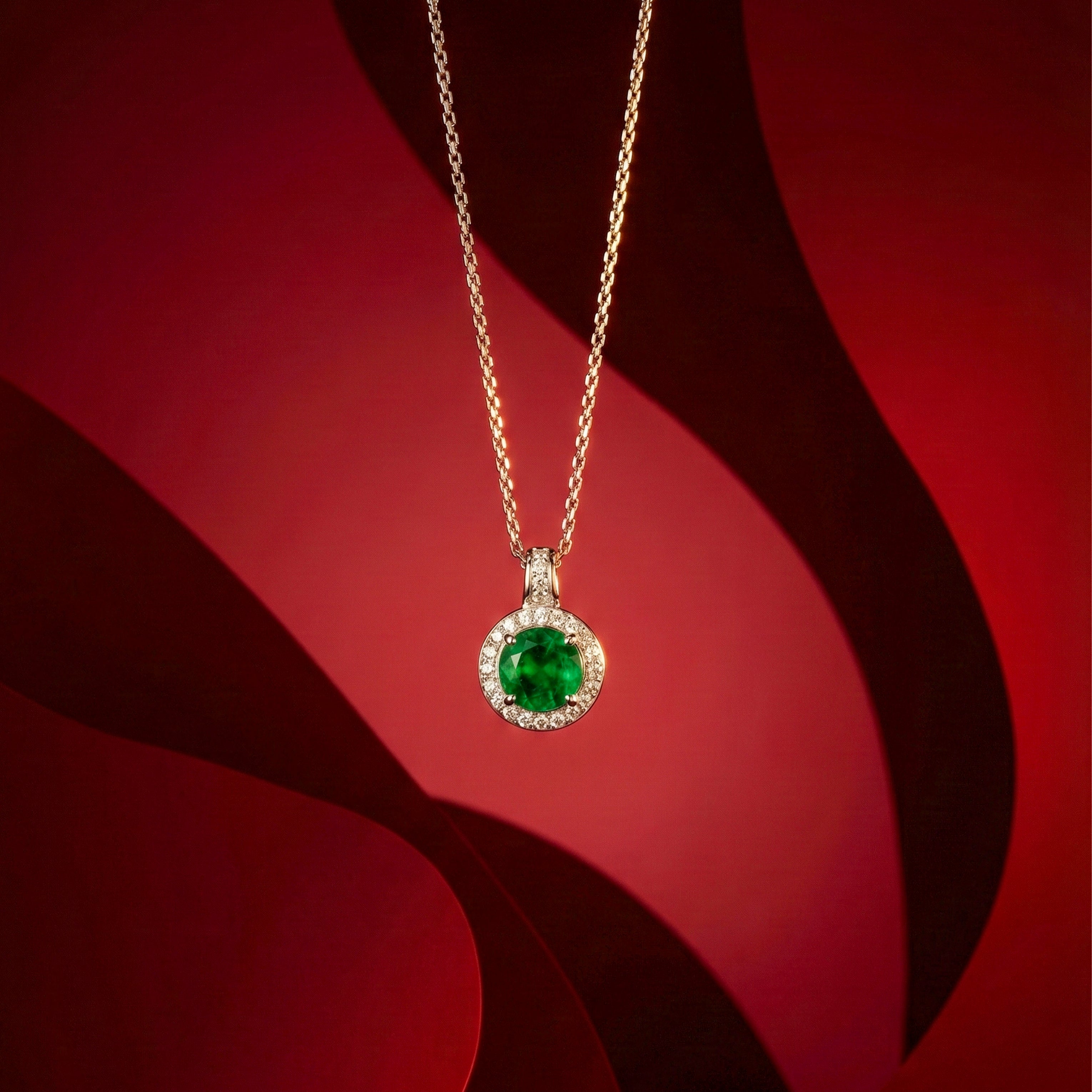 Silver Elegant Round Halo Necklace for women - Finora Jewels