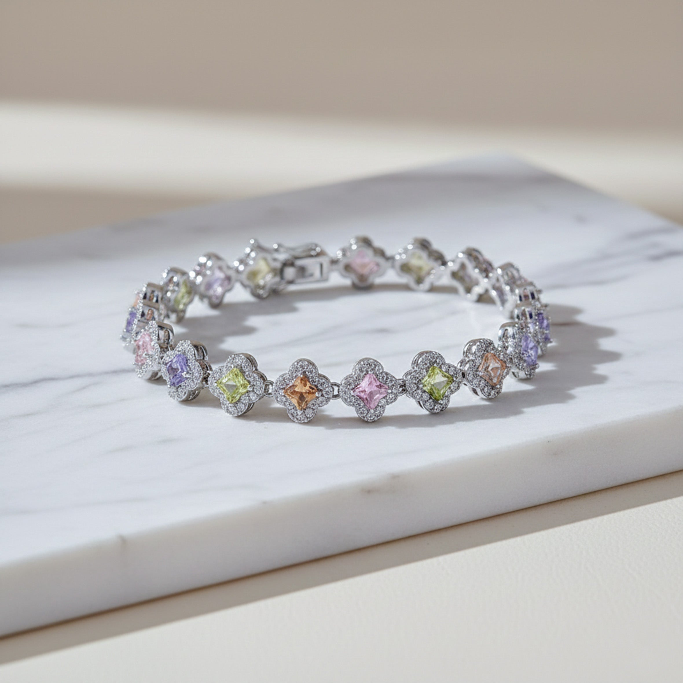Multi-Color Princess Bracelet for women in Silver - Finora Jewels