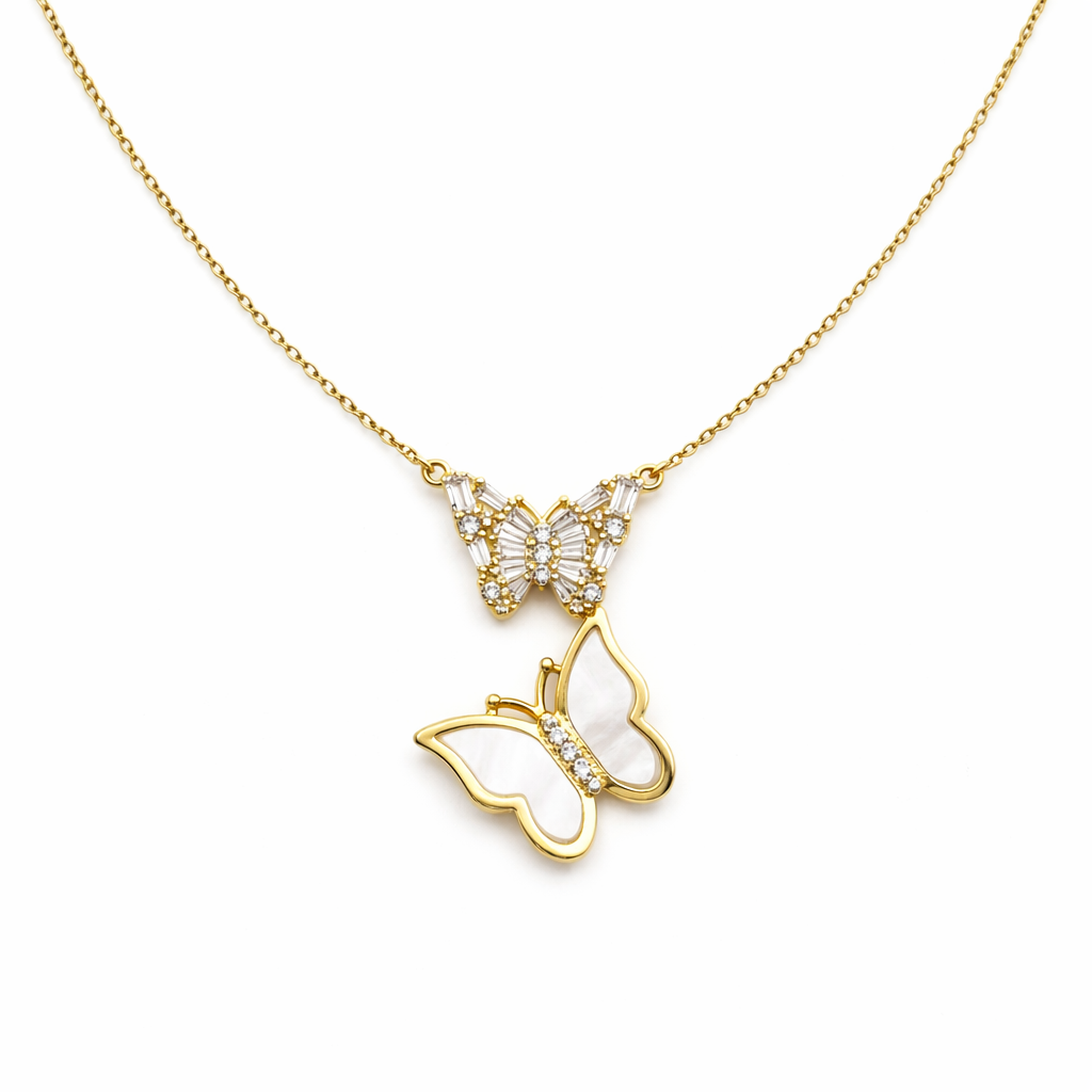 Papillon Zirconia Stone Locket Link Set GWN -160