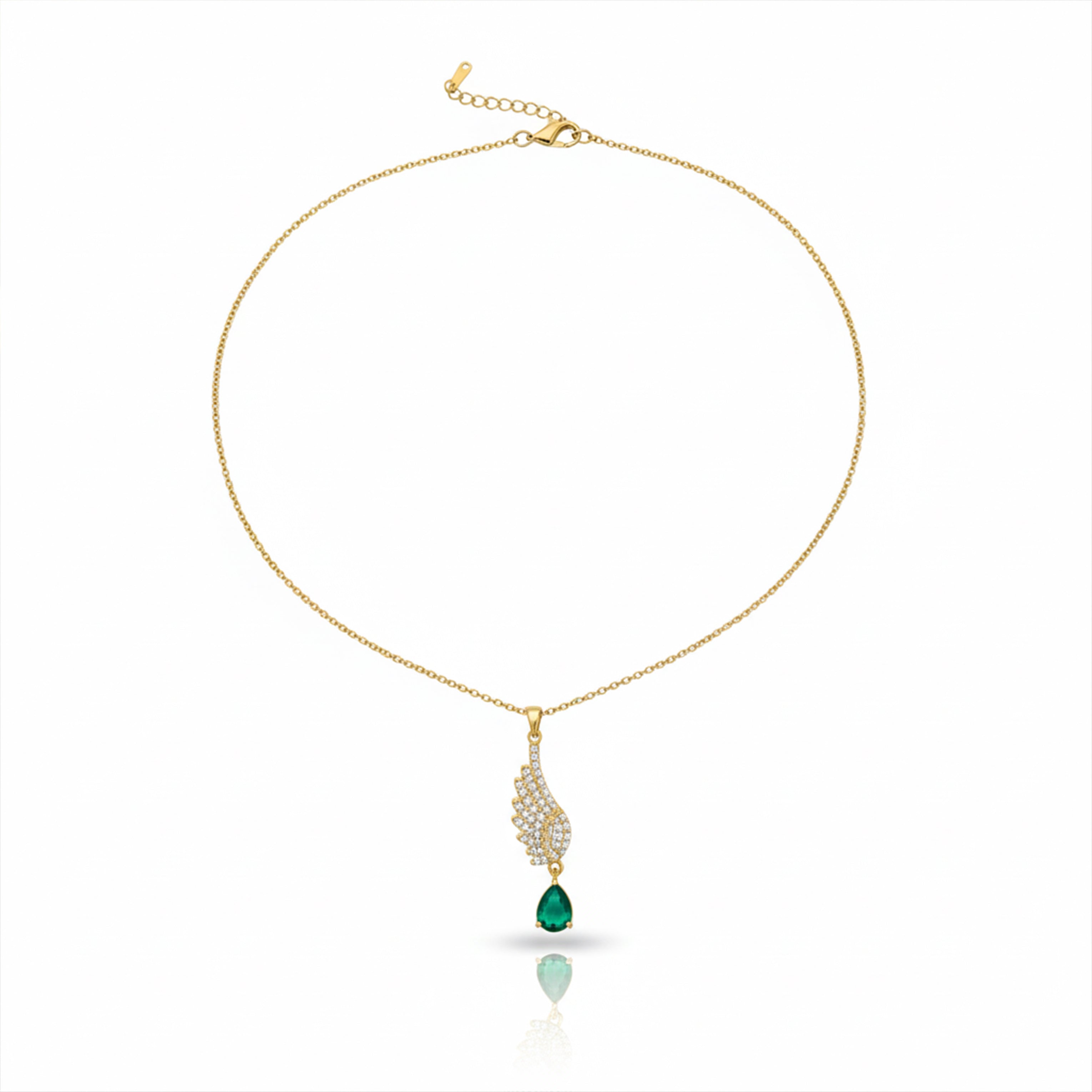 Women Necklace Wing Drop Gold jewellery - Finora Jewels