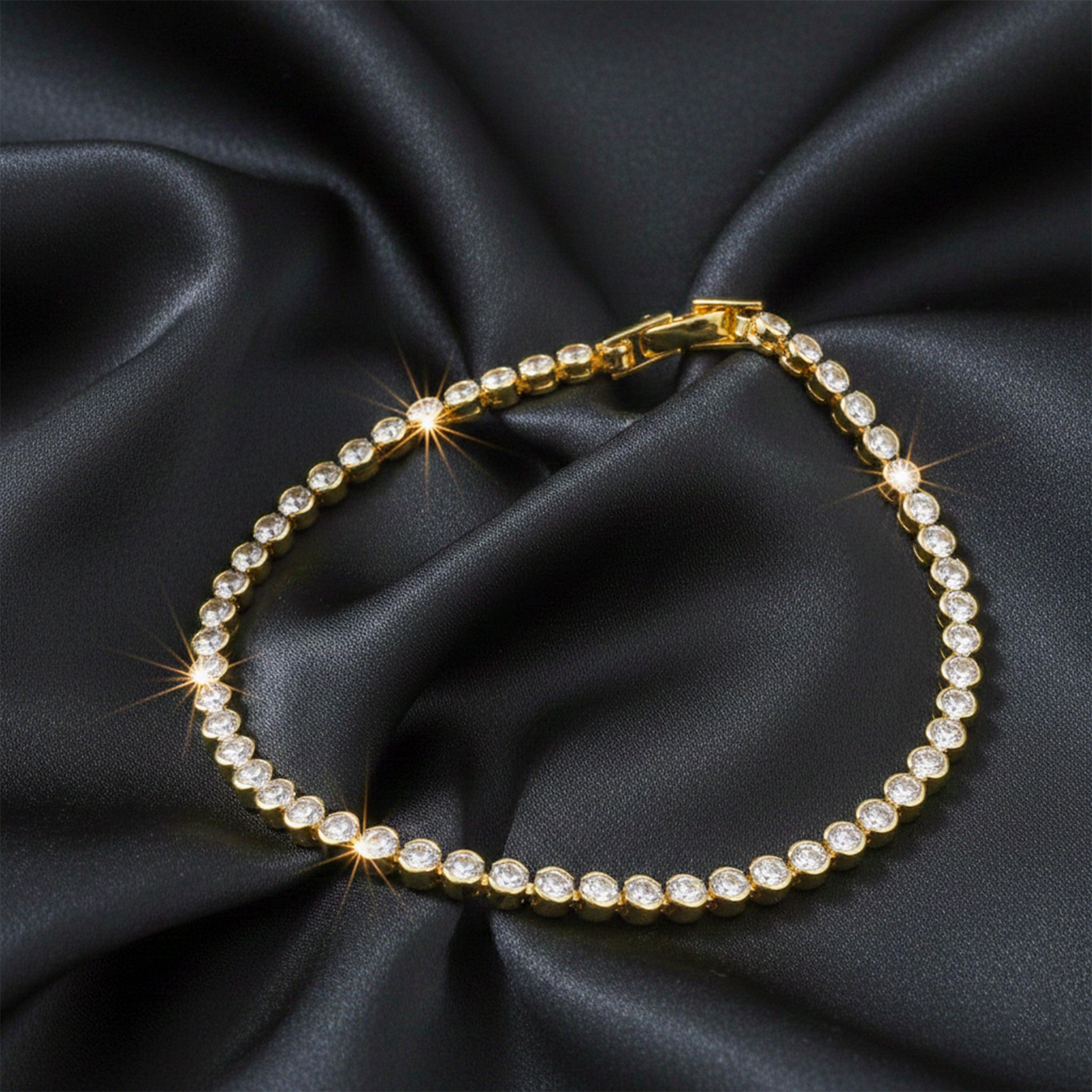 Gold-Toned Sparkle Line Kangan GWB -38