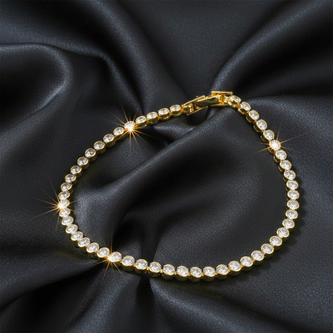 Gold-Toned Sparkle Line Kangan GWB -38