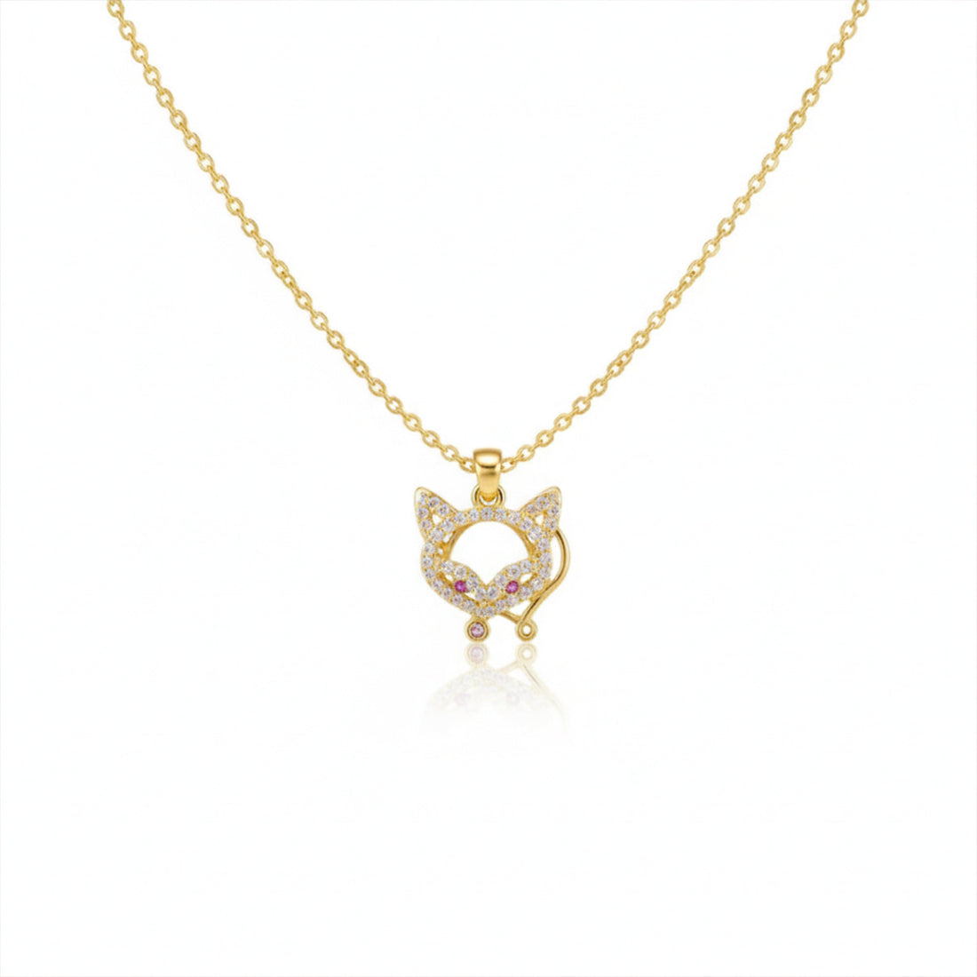 Dazzling Gold-Toned Fox Locket Women Link Set GWN -122