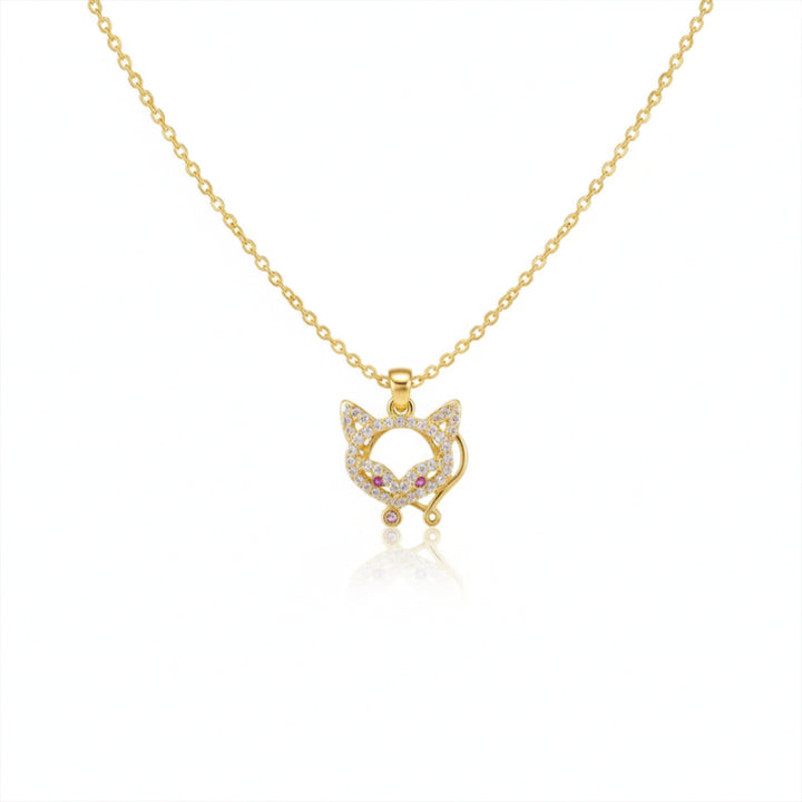 Dazzling Gold-Toned Fox Locket Women Link Set GWN -122