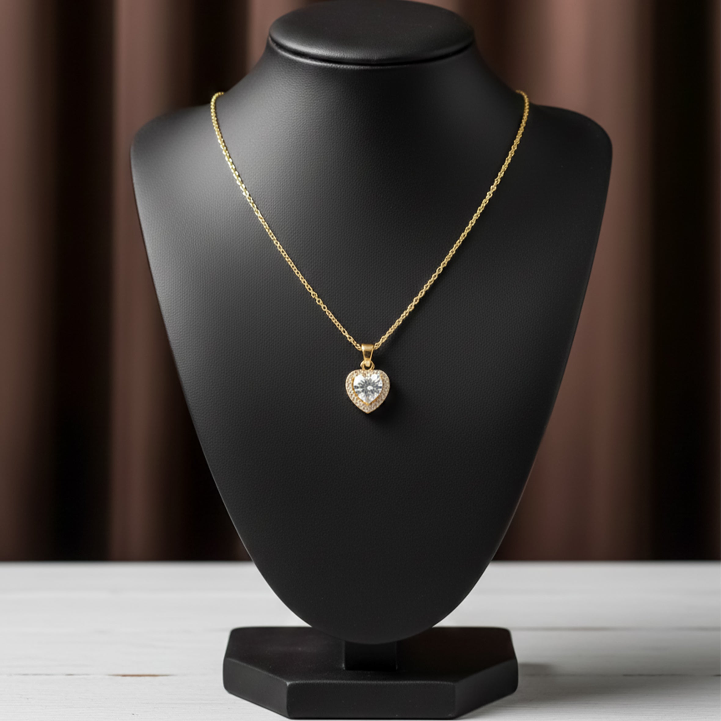 Lustrous Love-Cut Cubic Zirconia Women Neckless GWN -75