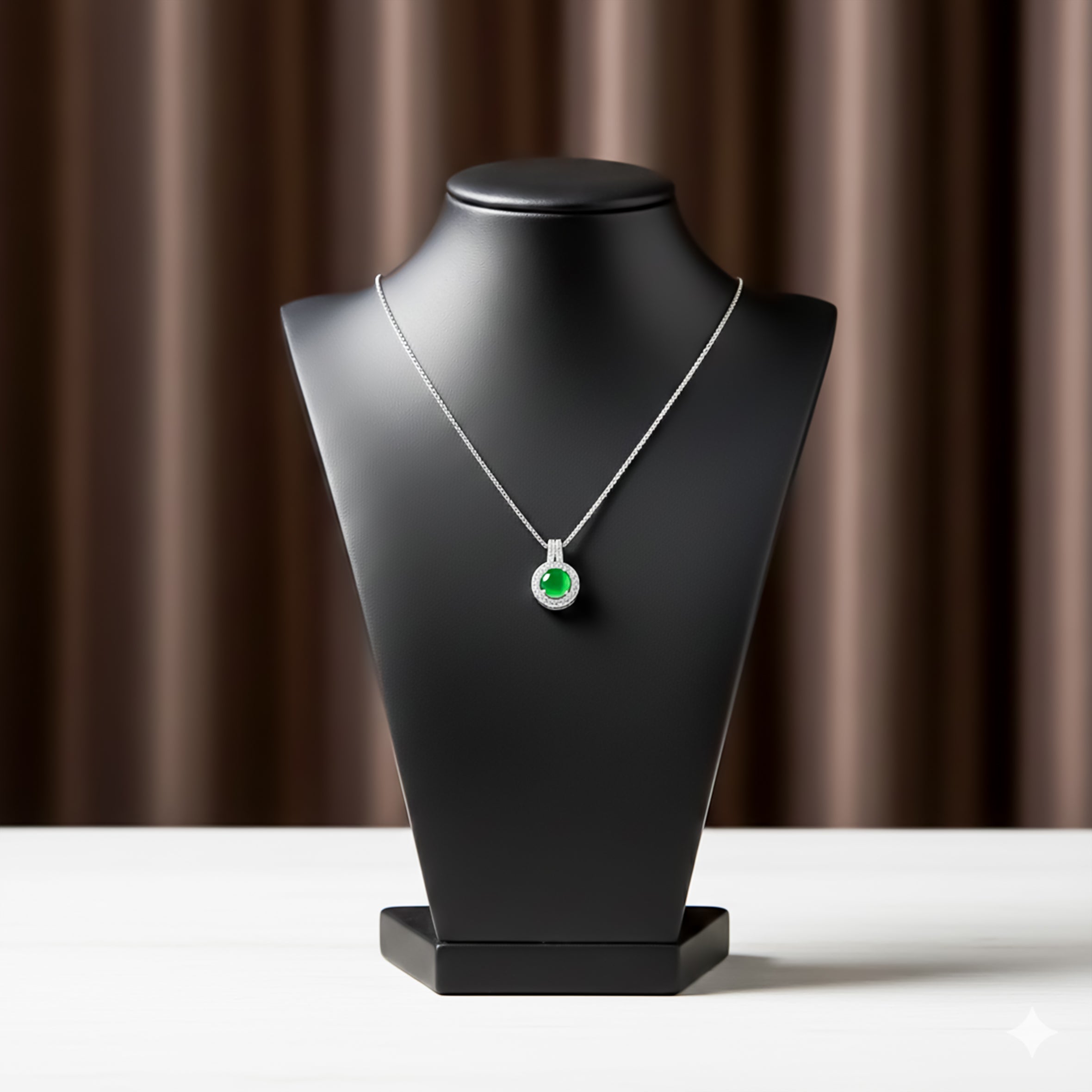 Silver Elegant Round Halo Necklace for women - Finora Jewels