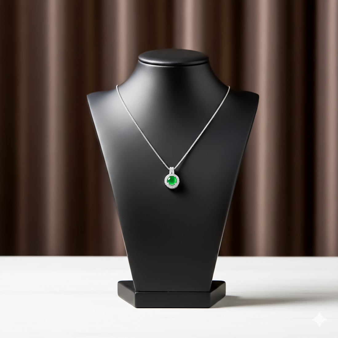Silver Elegant Round Halo Necklace for women - Finora Jewels