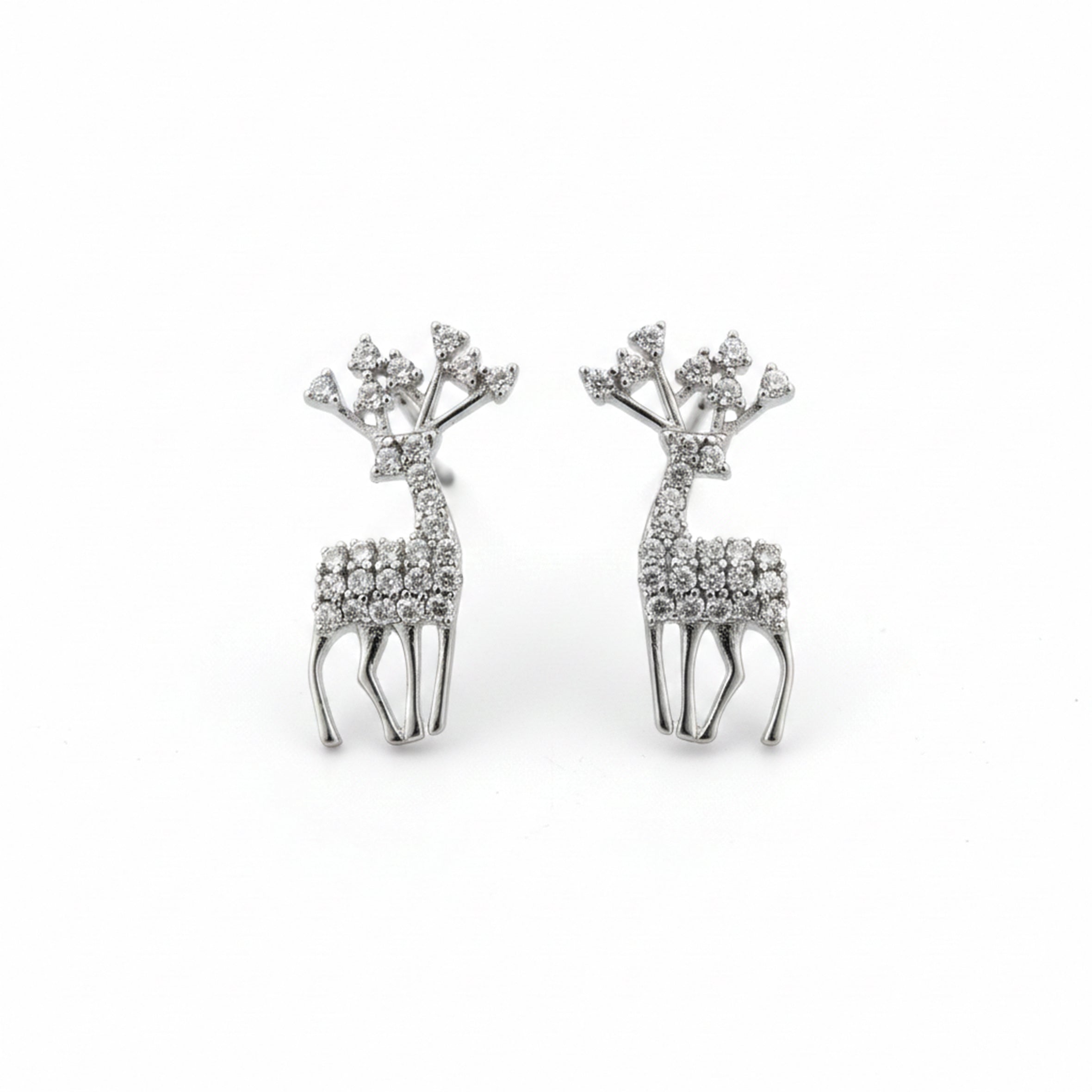 Women Stud Earrings Crystal Reindeer Stud Gold jewellery - Finora Jewels