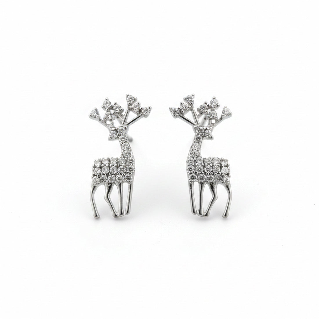 Women Stud Earrings Crystal Reindeer Stud Gold jewellery - Finora Jewels