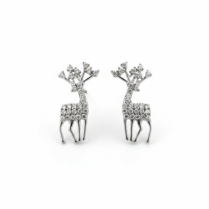 Cubic Zirconia Reindeer Post Ear Studs GWE -97