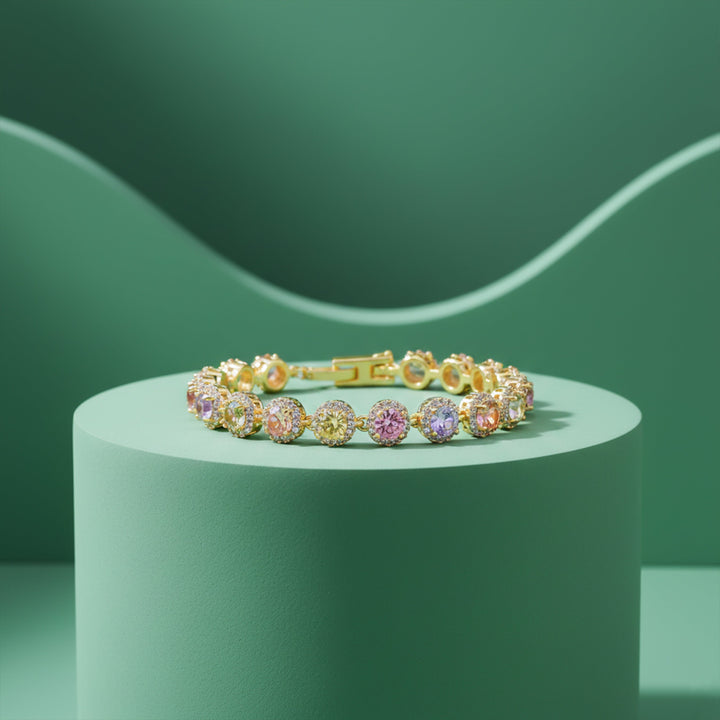 Gold Plated Multi Color Bracelet