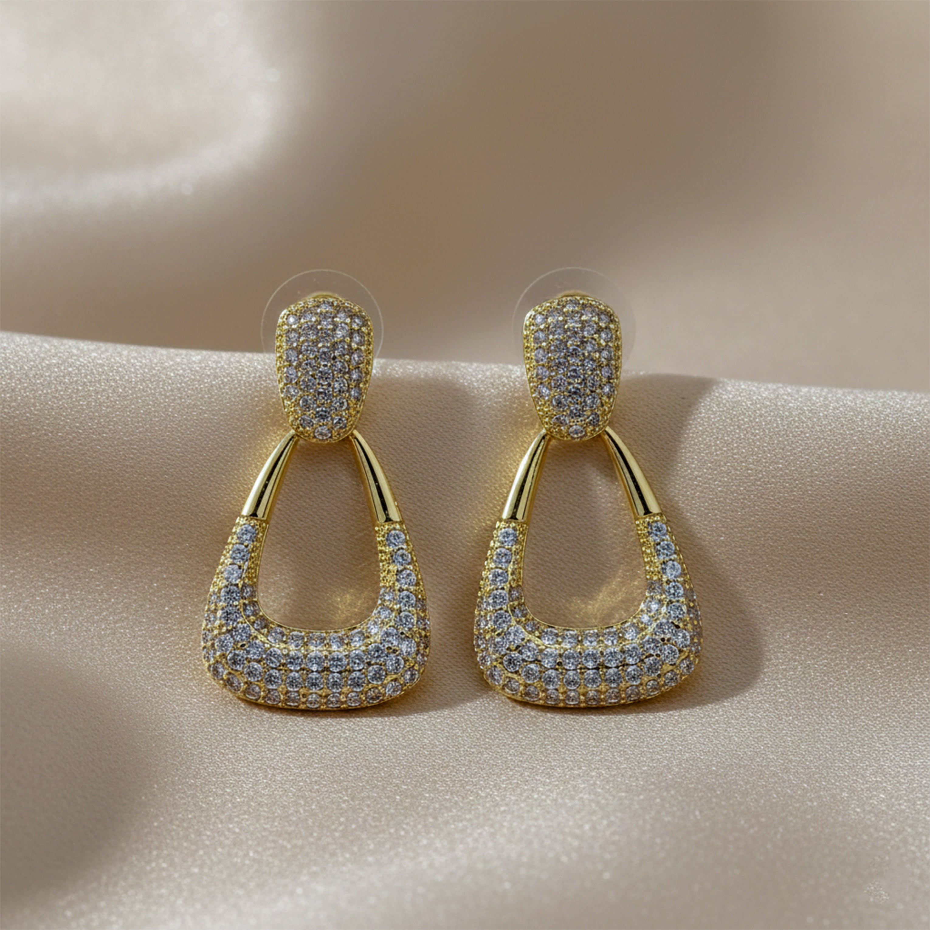 Crystal Stud Earrings for women in Gold - Finora Jewels
