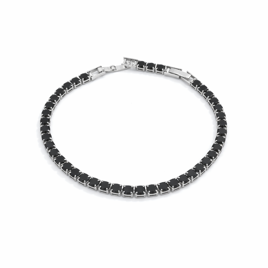 Silver Black Stone Line Kangan GWB -83